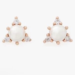 KATE SPADE♠️You're A Gem Triangle Clear/Rose Gold Studs/NWT